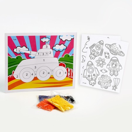 Set for creativity: EVA applique with crumbs and coloring - stickers "Technique"