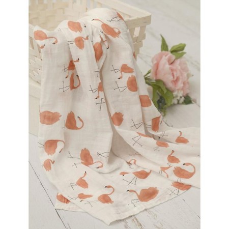 Mushino diaper "flamingo", size 110x120 cm Terracotta color-1