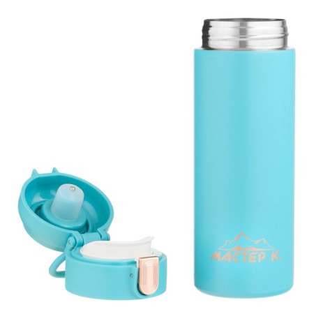 Thermal circle, 420 ml, Simple "Master K", with a thermometer, retains heat up to 8 hours, blue-3