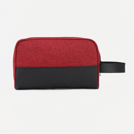 Cosmetic bag with lightning, burgundy color-1