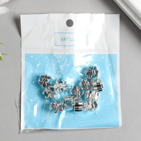 Busina for creativity Metal "Heraldic Lilia" silver 1.1x1 cm-2