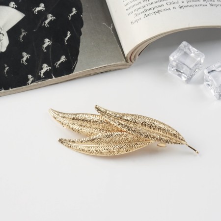 Liberty-automatic hairpin "Liberty" narrow leaves, 11 cm, gold