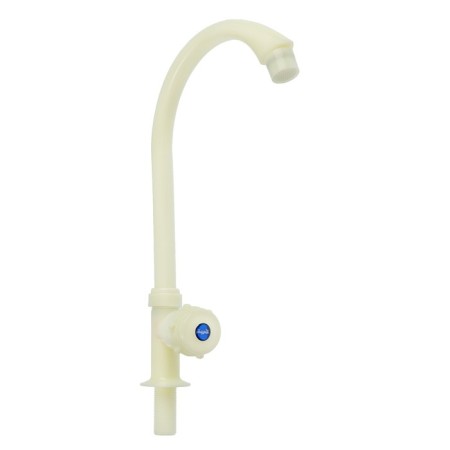 Tap for one water Zein Z2018, round handle, plastic, high R-shaped spout, rice color-2