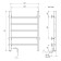 Electric towel Domoterm 109-5, 500x710 mm, left, black matte