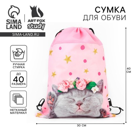 Back for shoes "Charming kitten" Non -core canvas, size 30 x 40 cm