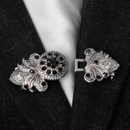Cardigan clamp "East", black color in black silver-3