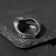 The ring "Mask", the color is black silver, dimensionless