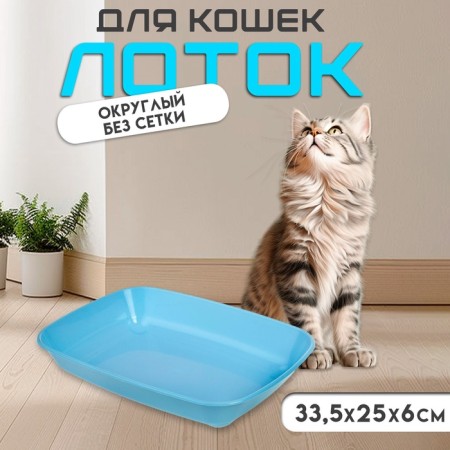 Round toilet without a mesh 33.5 x 25 x 6 cm, blue-1