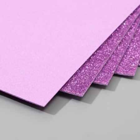 A set of glitter foamiran (5 sheets) 2 mm 20x30 cm, lilac-2