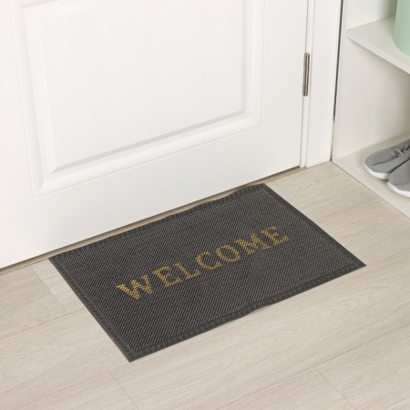 Rug of the gate muddy shares "Welcome. Points", 38x58 cm, black color Black-6