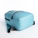 A backpack with a zipper, external pocket, blue color