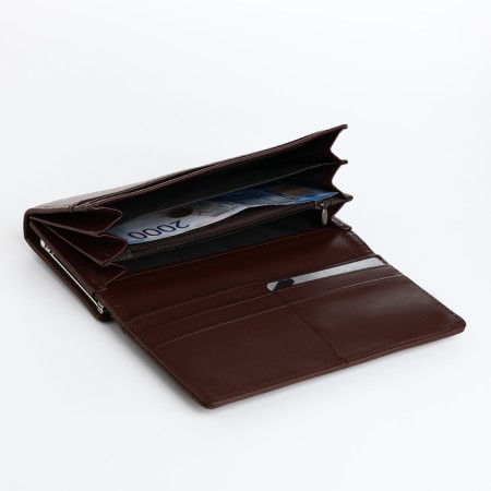 Women's wallet on magnets, brown color-4