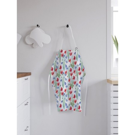 Apron kitchen with a photo print "Field bouquets", adjustable, size OS-1