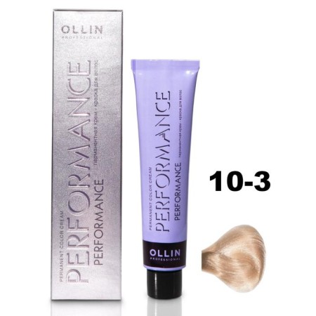 OLLIN PROFESSIONAL PERFORMANCE hair cream, tone 10/3 light blond golden, 60 ml
