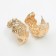 Earrings with rhinestones "Infinity" hemisphere, white color in gold