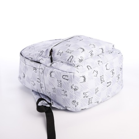 School backpack of textiles on a zipper, 4 pockets, color gray color-6
