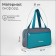 Lightning bag, external pocket, textura, gray/turquoise color