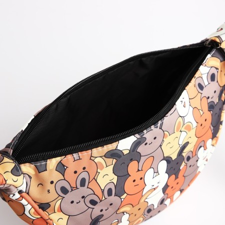 Youth bag with zipper, colorful/brown color-5