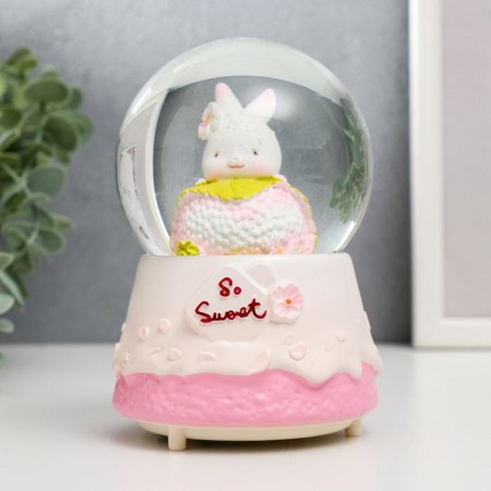 Souvenir Polystone Water Ball Light, Music "Bunny and Cake" MIX13x8x8 cm-2