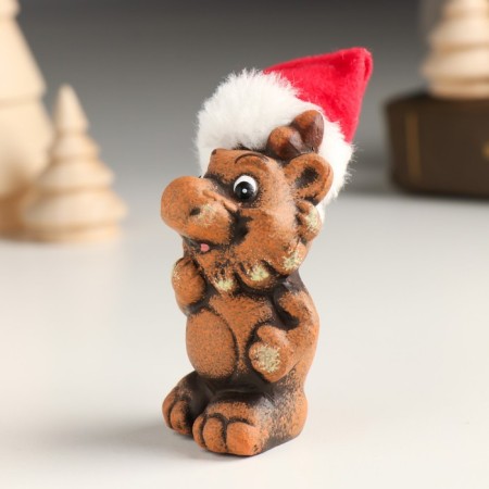 Souvenir Ceramics "Clay Dragon in the New Year's cap" 3.8x3.6x7.2 cm-3