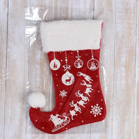 A toe for gifts "Magic" deer harness, 18x25 cm, white-red-2