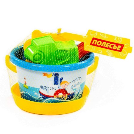 Sanding set No. 252, medium bucket with a sticker, strainer, scoop, robbery, molds-2