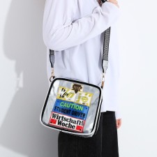 Bag Cross-Bodi with a zipper, silver color