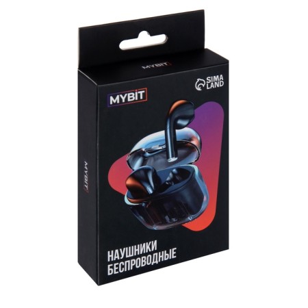 Wireless headphones Mybit Pro13, TWS, inserts, BT 5.0, 30/180 mAh, transparent, black-10