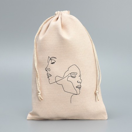 Bag gift suede "Faces", 16 x 24 cm +/- 1.5 cm-1