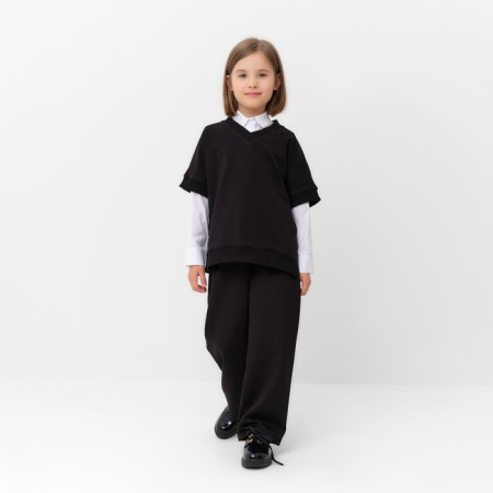 Minaku girl's vest: School Collection, Black Color, Height 122 cm-1