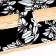 Casket for needlework "White flowers on black" 9.5x19.5x13 cm