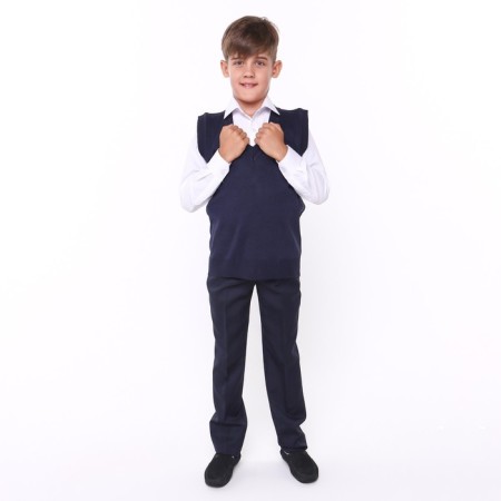 School vest for a boy, blue color, height 152-158 cm-1