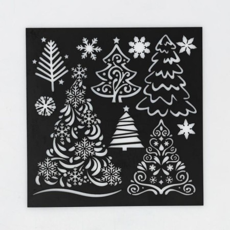 Stencil for creativity "Christmas trees", 15 x 15 cm, plastic-2