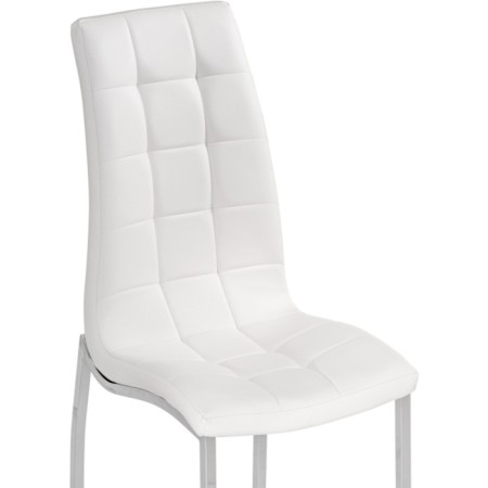 Stool on the metal frame DC2-092-2 Metal/eco-leather, chrome/white 42x61x98 cm-4
