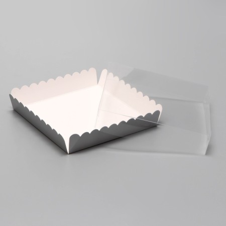 Cookie box, silver, confectionery packaging, 15 x 15 x 3 cm set 5 pcs-2