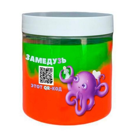 Slime "Glass" "Medusa" 400 g, green/orange, neon