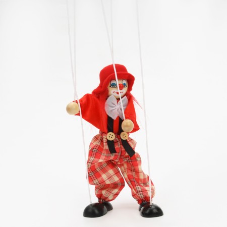 Dergunchik-Marionet on the strings "Clown in the Hat", Mix Colors-8
