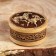 Casket "Horses", round, birch bark, mix