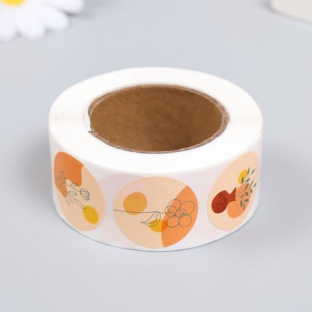Stick Paper "Abstraction. Flowers" d = 2.5 cm 500 pcs in a roll 3x6.5x6.5 cm-2