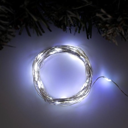Garland “thread” 5 m dew, ip20, silver thread, 50 led, white glow, 2 modes, aakh3