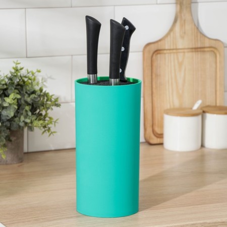 NEW knives stand, 22 × 11 cm, with filler, Soft-Touch coating, green color-2