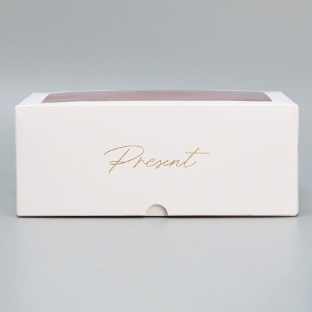 Box for cupcakes, confectionery packaging double -sided, 6 rose cells, 25 x 17 x 10 cm-2