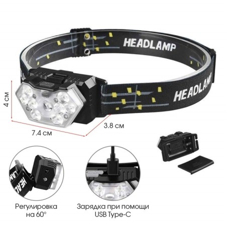 Valoby flashlight, 8 watts, 9 LED, XT, 6 modes, 3 AAA-1