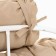 Armchair "Papasan" mini, with beige pillow, white frame, 81x68x77cm