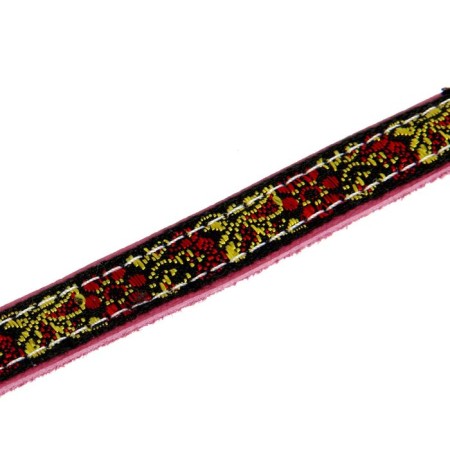 Decorated leather collar, 24-28 x 1.2 cm, mix-3