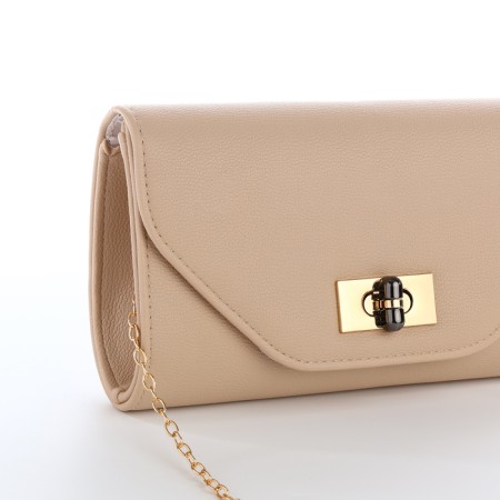 Female bag on a valve, beige color-3