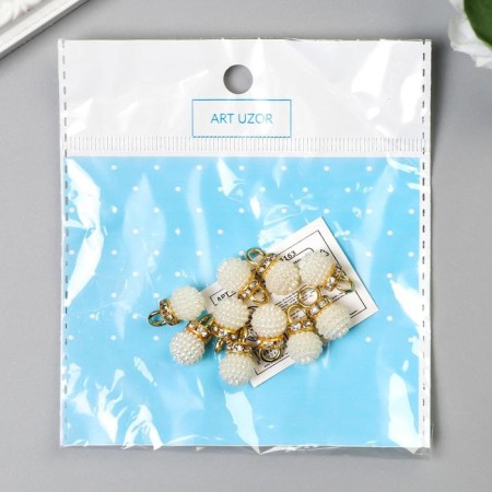 Decor for creativity plastic "lamb ball with loop" set 10 pcs 1x1.2 cm-3