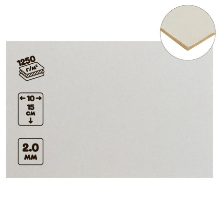 Binding cardboard (shelter) 2.0 mm, 10 x 15 cm, 1250 g/m², white