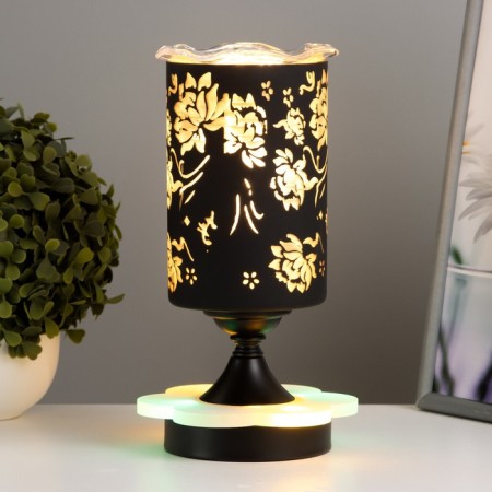 Aroma lace with backlight "Flowers" E14 40W +RGB black 10x10x24.5 cm-1