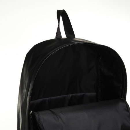 City backpack of artificial leather with lightning, 3 pockets, black color-5